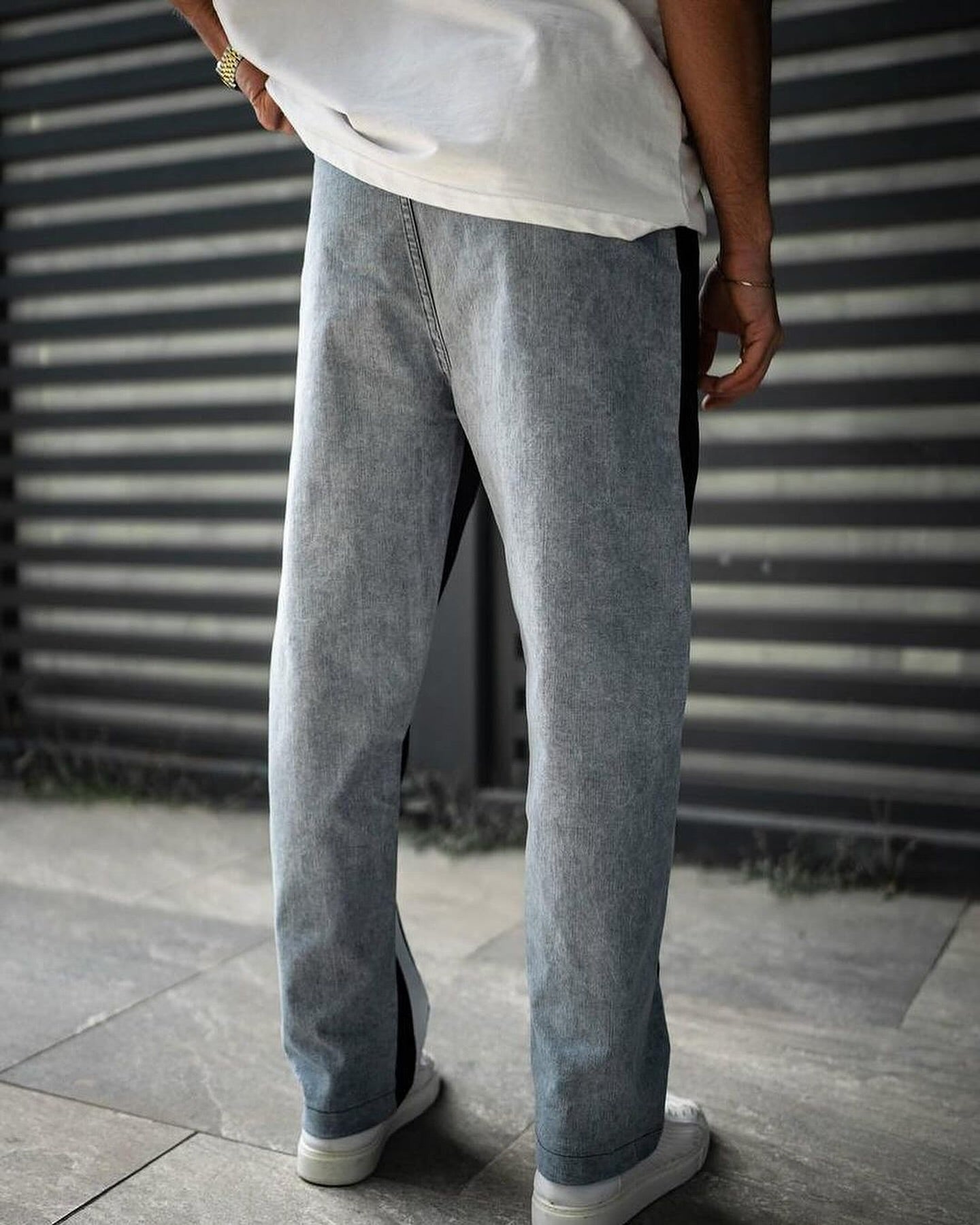 Black Wave Wide-Leg Pants