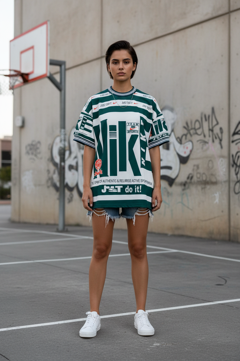 Oversized Retro Sportswear Graphic Tee