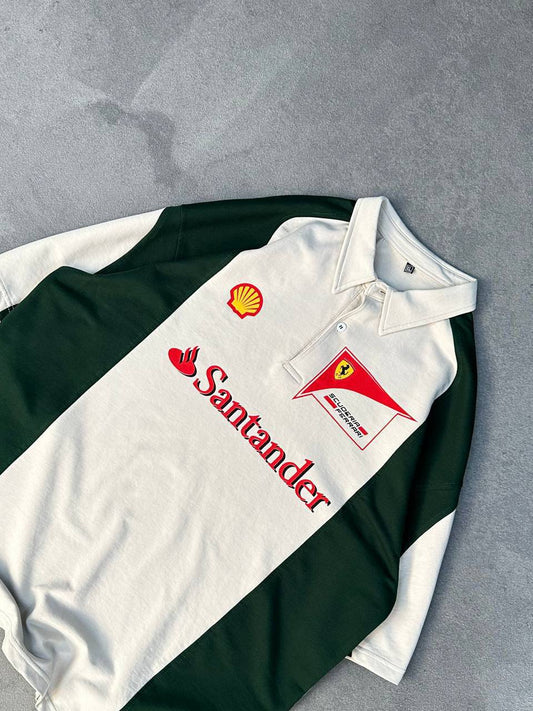 Monaco Heritage Racing Polo – Cream & Green